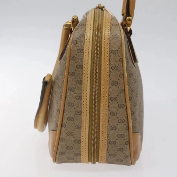 GUCCI Micro GG Supreme Hand Bag PVC Beige Gold 000 39 0030 Auth BA2146 - Picture 6 of 14